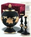 Ebony Leaf Cremation Set