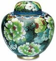 Cloisonne Green Urn